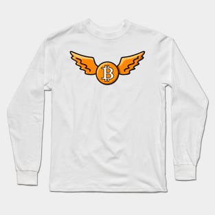 Bitcoin wings flying Long Sleeve T-Shirt